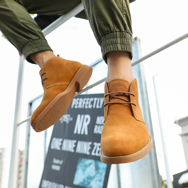 Xiaomi DS Desert Boots Casual Cow Suede Leather Men's Boots Rubber Sole Wear resistant High Boots A