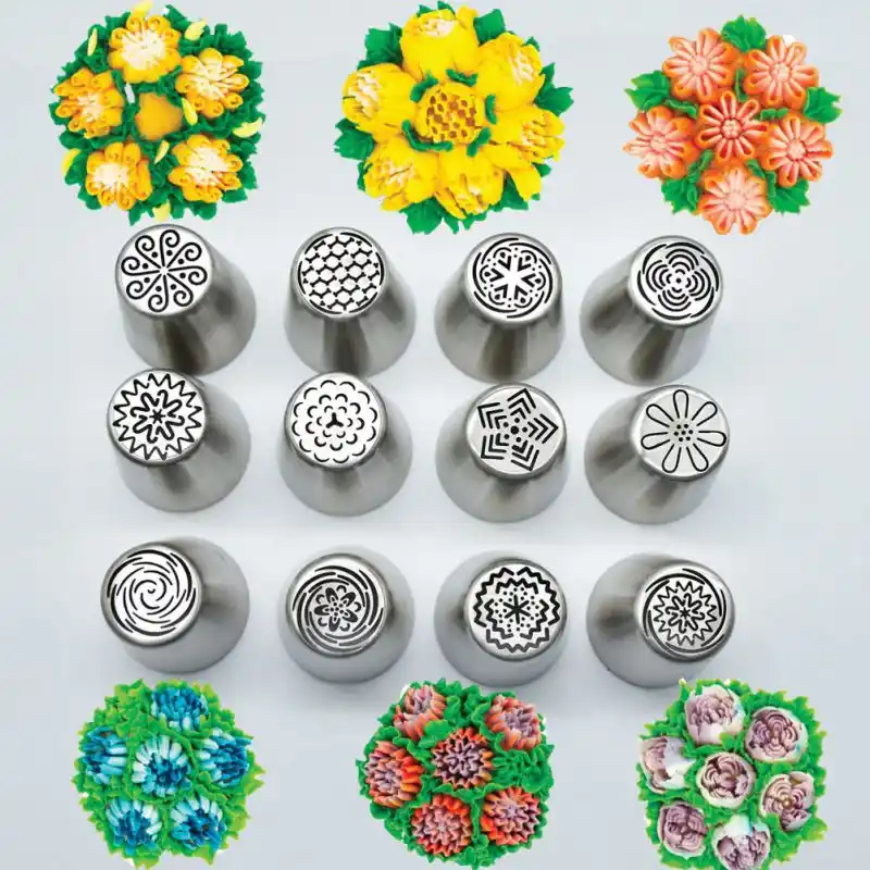 12Pcs/Set Non toxic Stainless Steel Tulip Icing Pipe Nozzle Flower Cream  Pastry Nozzle Kitchen Accessories Baking Tool #8| | - AliExpress