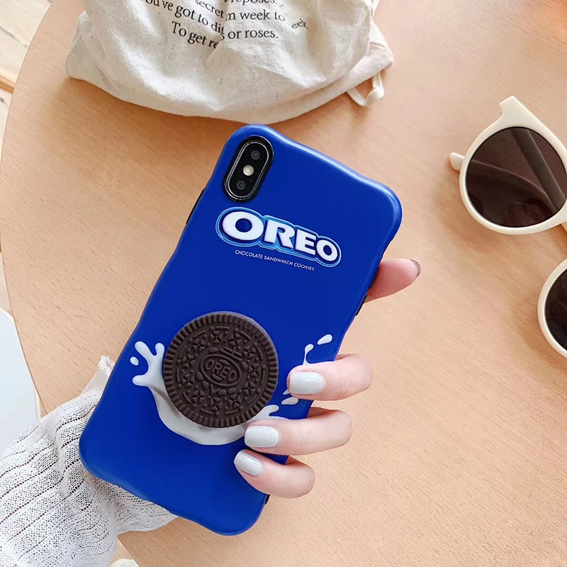 Милый 3D Oreo молочное шоколадное печенье Мягкий силиконовый чехол для iphone XS MAX XR 6S 7 8 Pplus Модный Роскошный чехол для телефона Fundas