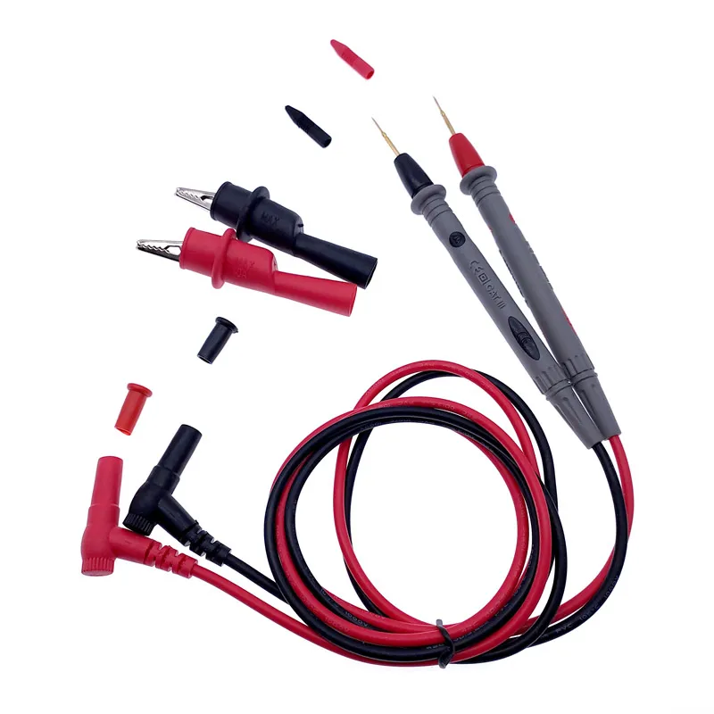 1 pair 10A 20A Digital Multimeter probe Needle-tip Universal test leads with Alligator clip