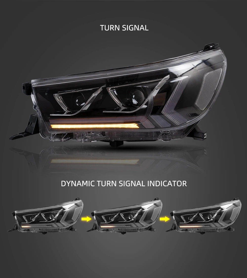 Vland передние фары для Toyota Hilux фары светодиодный головной фонарь plug and play с движущимся сигналом