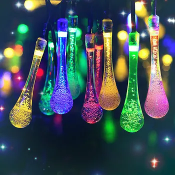 

Water Drop LED Solar Light String Holiday Decoration Light String Wedding Party Festoon String Lights Garden Waterproof Lamps