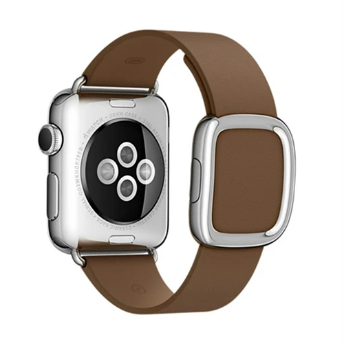 Ремешок из натуральной кожи для Apple Watch band 4 5 44 мм 40 мм современные ремешки с пряжками для iwatch series 3 2 1 ремешок 42 мм 38 мм - Цвет ремешка: brown