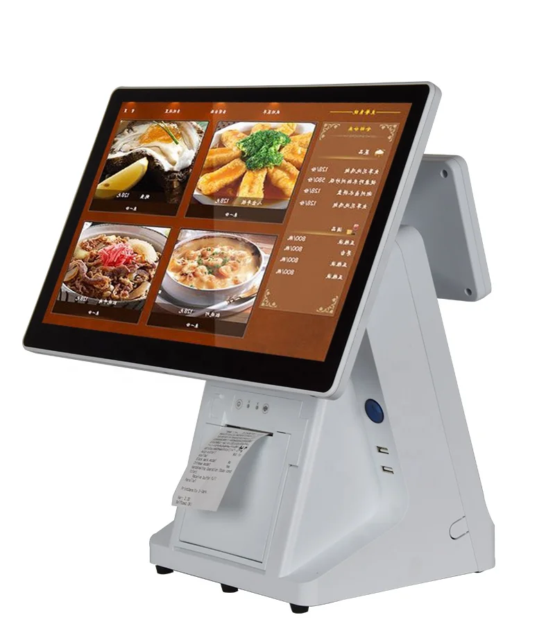 

15.6inch All In One Touch Dual Screen VFD Cash Register POS System With Printer For Retail/Restaurant/Supermarket