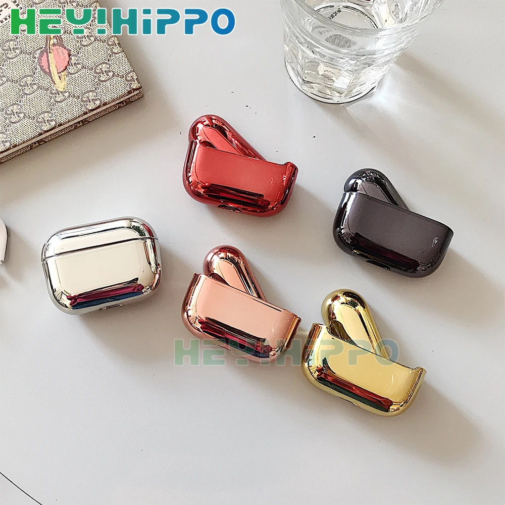 Двойной чехол для наушников Apple Airpods Pro защитный Роскошный Золотой корпус