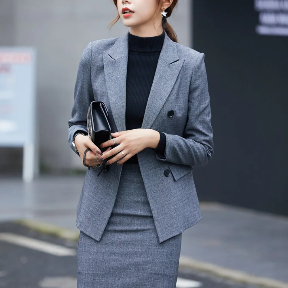 

Plus Size 4XL Black Red Women's Elegant Formal 2 Piece Office Lady Suit Set Work Blazer OL Style Business Suits Ladies