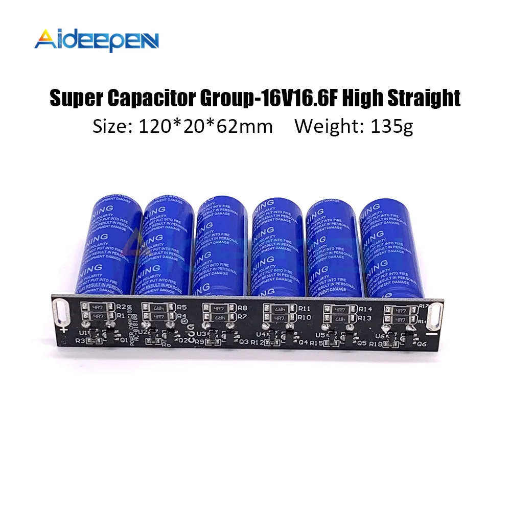 Супер фарадные конденсаторы 6 шт./компл. 16V 16.6F супер конденсатор с защитной платой Однорядный 2,7 V 100F фарад конденсатор для автомобиля