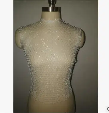Прозрачные стразы, сексуальный укороченный топ, Camisetas verano mujer,, летние топы, прозрачные бриллианты, пляжный топ, ажурная футболка - Цвет: White O
