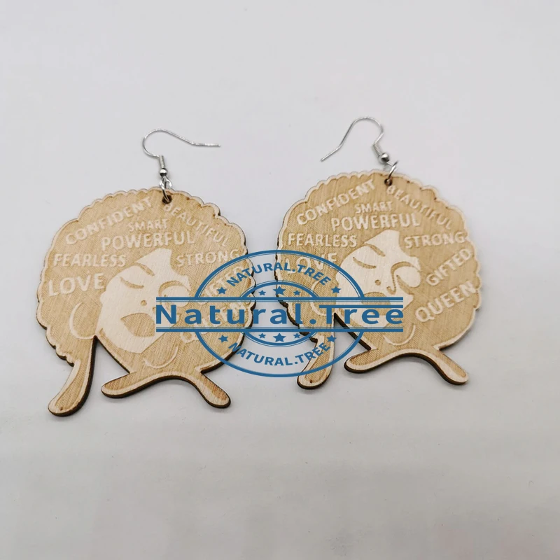 Бесплатная доставка! Новейшие черные женские деревянные серьги