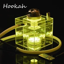 Современные трубка для кальяна наргиле Чича курительная вода трубы акрил с светодиодный светильник клуб бар вечерние аксессуары