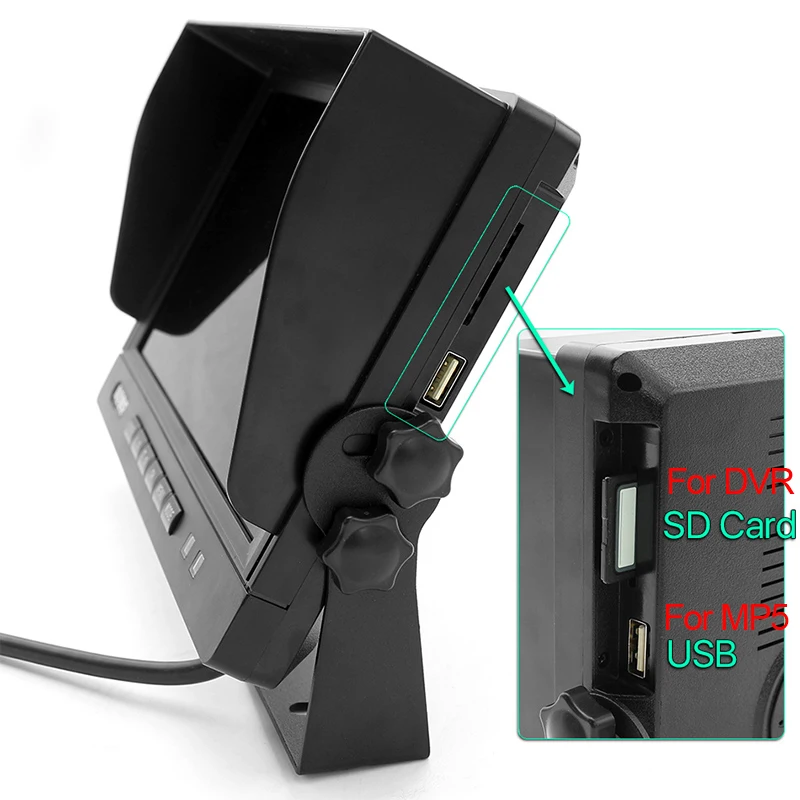 GreenYi 9 дюймов AHD 1920*1080P автомобиль MP5 автомобиль 4CH DVR видео рекордер монитор для грузовика Ван автобуса HD парковочная камера системы