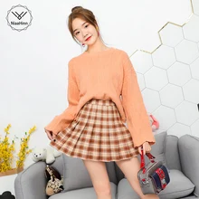 Осень-зима, новые сексуальные короткие женские юбки, мини-юбка с высокой талией, Красная Зеленая школьная плиссированная юбка, мини-юбка в стиле панк для девочек, высокое качество