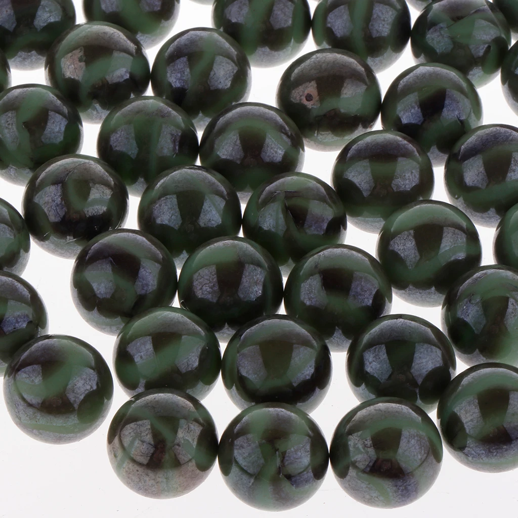 16mm Glass Marbles, Pack of 50,  Marble Ball Run Game Toy, Chinese Checkers Marble Solitaire Beads Home Collections Black