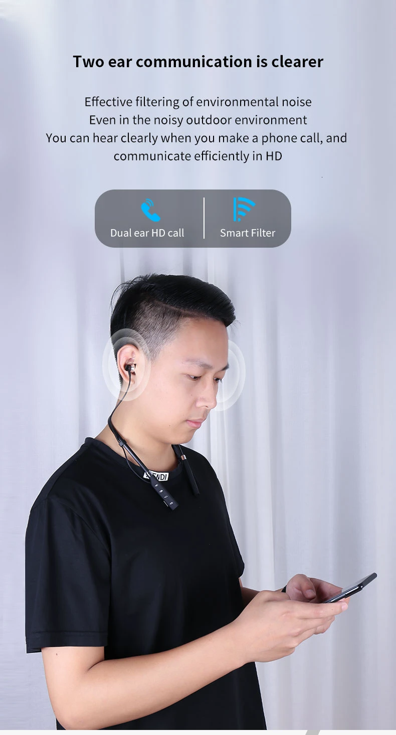 Новая версия селфи видео Bluetooth наушники ожерелье Спортивная гарнитура стерео музыка Tws Беспроводные наушники для Xiaomi huawei