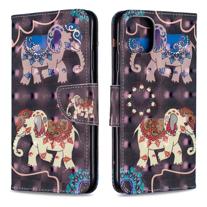 11 Pro Max чехол книжка из искусственной кожи с 3D рисунком цветов и животных для
