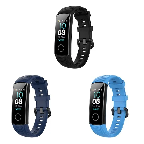 3 pack Ktab силиконовый браслет для huawei honor band 4 Стандартный ремешок, умный Браслет спортивный браслет группа honor Band 5 Correa - Цвет: 3 pack