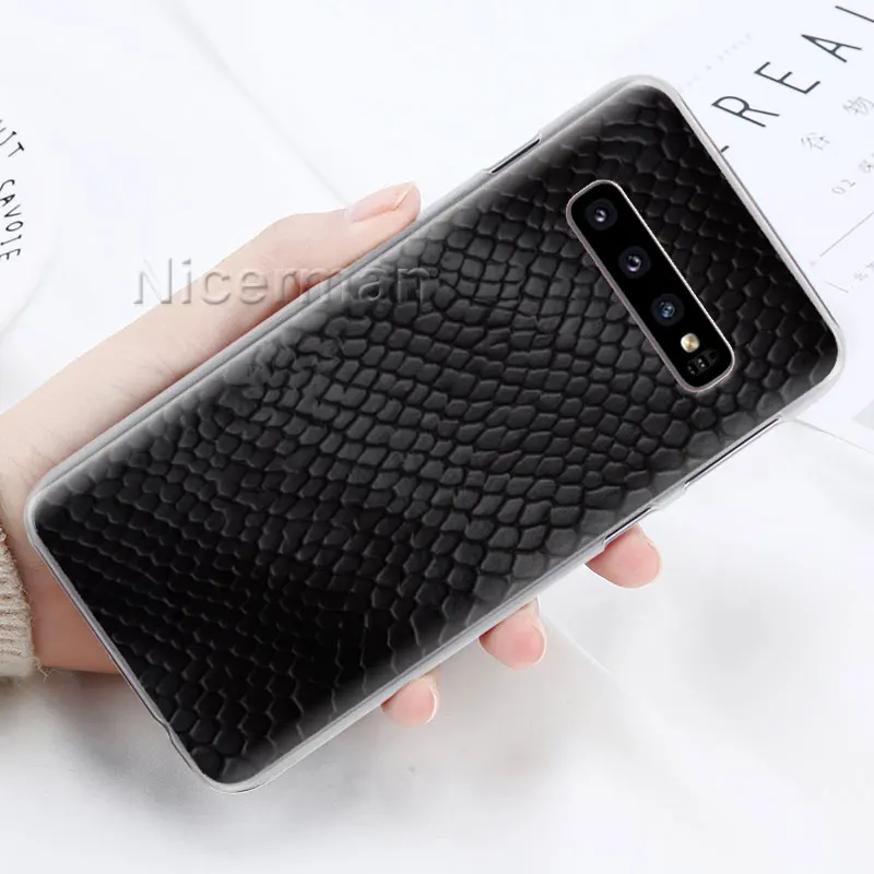 Кожаная обложка розового цвета со змеиным рисунком чехол для телефона для samsung Galaxy S10e S10 плюс S8 S9 Примечание 10 плюс 8 9 S6 S7 край Твердый Чехол