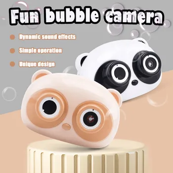 

Cartoon Panda Camera Shaped Baby Bubble Machine With Sound Outdoor Automatic Bubble Maker Blower Bath Toys For Children Gifts
