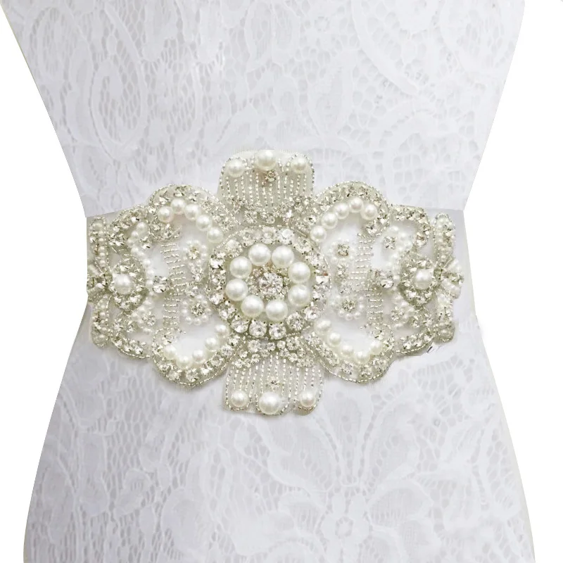 Crystal Rhinestone Applique Bridal Dress Sash Belt Sash Sewing DIY Craft 1 Pc 