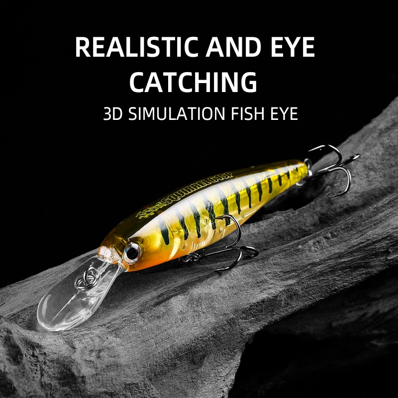 61mm 4.6g Fixed Weight Fishing Lures Minnow Crank Artificial Bait Tackle