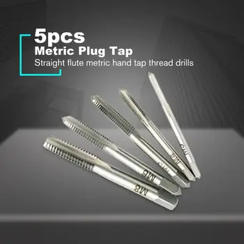 

Tapping Screw Thread Metric Plug Taps 5pc Ball Bearing Steel Machine Hand Tap M3-M8 Set Hand Grinding Carving Tool