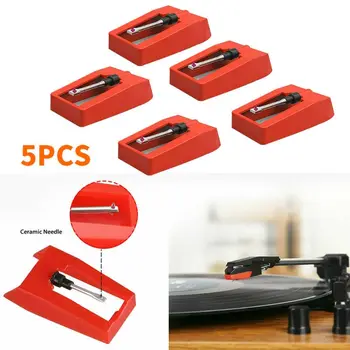 

5PCS Replaced Aluminum Record Player Needle Stylus for Turntable Repair Parts Record Player Needle