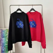 ADER Sweater Loose Casual Graffiti Flower Cotton Embroidery Men Women 1:1 High Quality Adererror Pullover Couple Long Sleeves