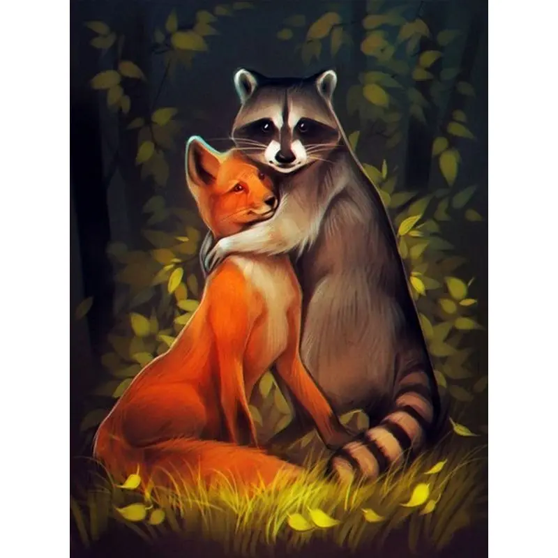 

Fox Cats DIY Painting By Numbers Kit acrylic paint by numbers Wall Art Special gift Canvas Painting on canvas Animals
