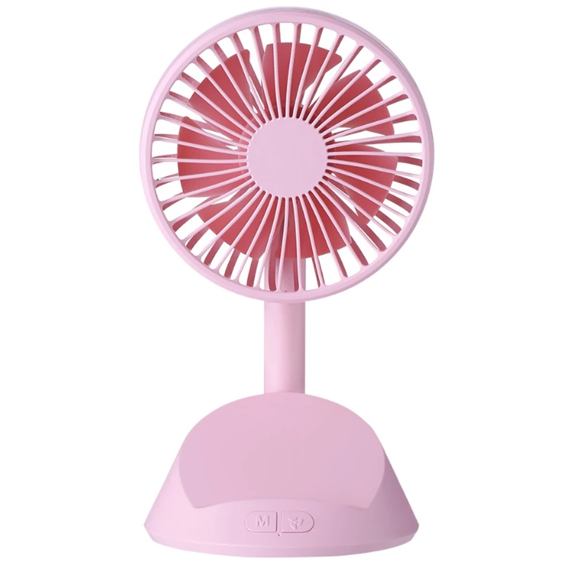 Creative Mini Usb Charging Mobile Phone Bracket Small Fan 180 Degree Rotating Mute Three-Speed Adjustable Desktop Office Fan - Цвет: Pink