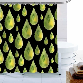 

Simple European Water Multi Color Shapes Shower Curtain 12 Hook Polyester Fabric Bathroom Curtain Waterproof Bath Curtain Decor
