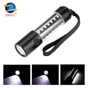 

ZHIYU T6 + COB super bright flashlight 6 kinds of lighting modes rechargeable 360 degree side light LED torch,Use 18650 battery