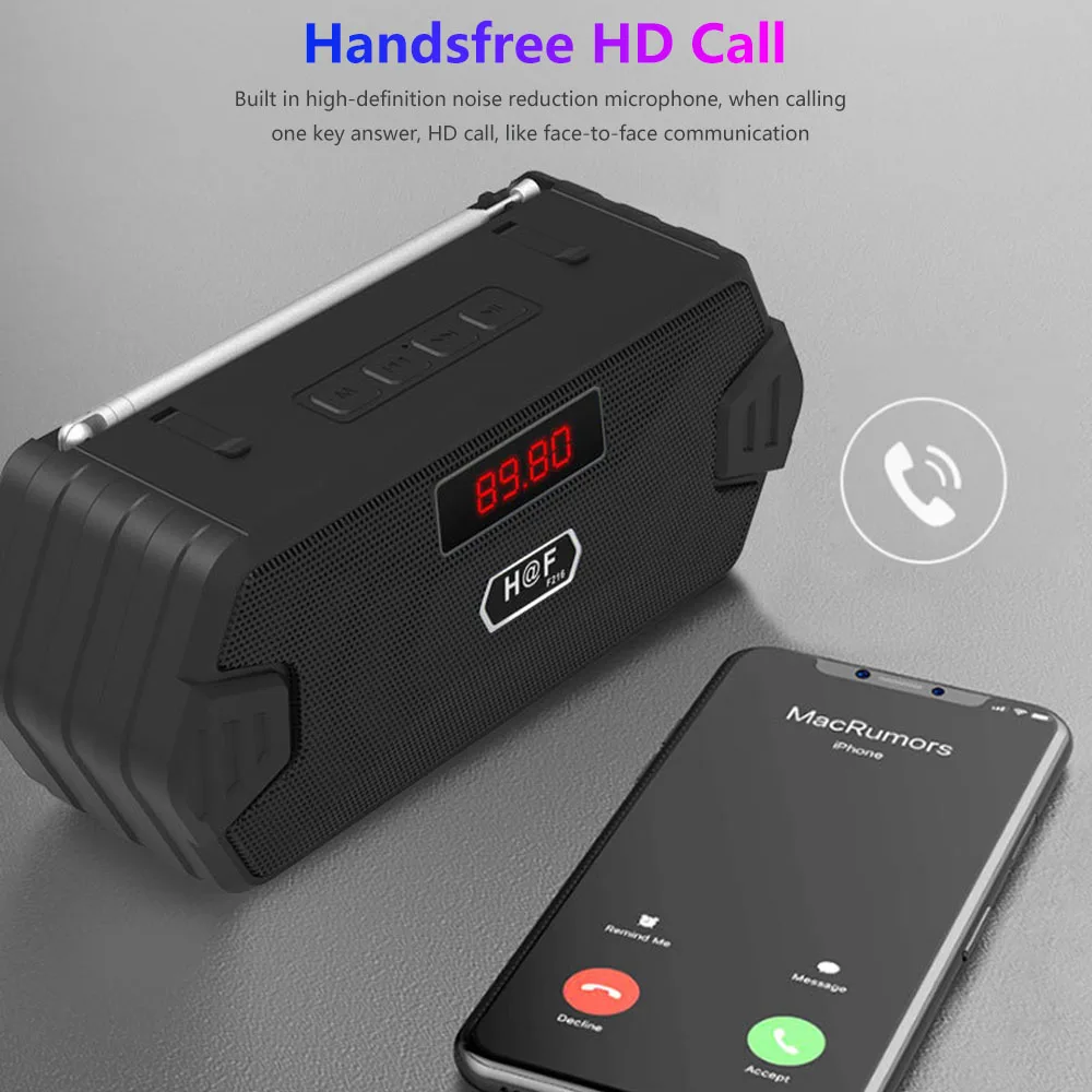 Портативный bluetooth динамик беспроводная басовая колонка наружный USB s с fm радио AUX TF
