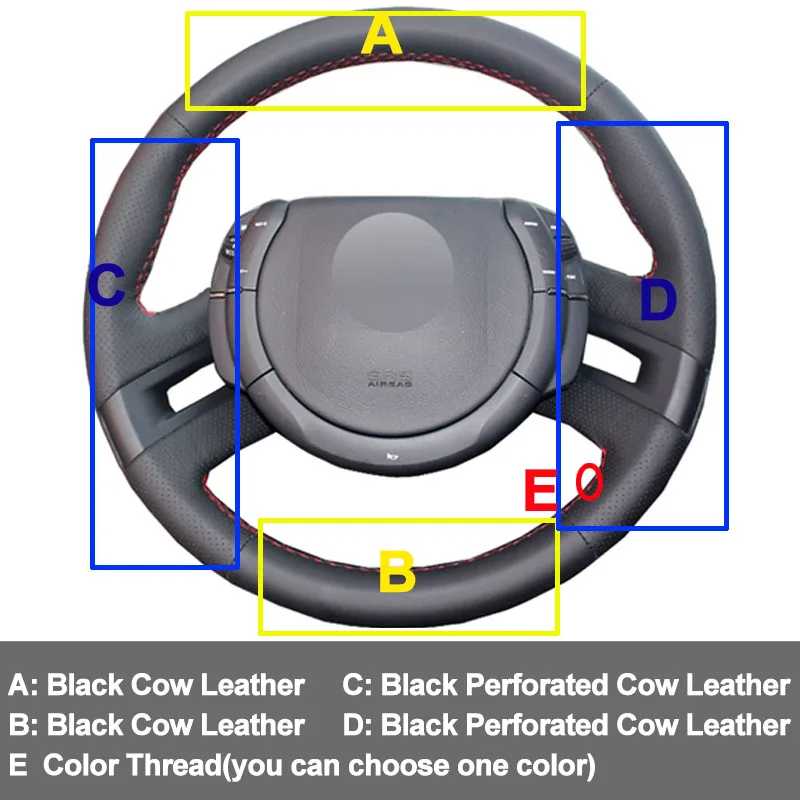 Ручная швейная крышка рулевого колеса автомобиля Volant Топ коровья кожа Funda Volante для Citroen C4 Picasso 2007 2008 2009 2010 2012 2013