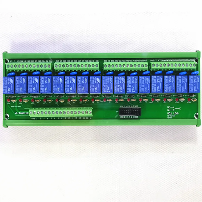 DIN рейку 16 канальный тип NPN 24V 10A Модуль интерфейса реле питания, SONGLE SRD-24VDC-SL-C реле