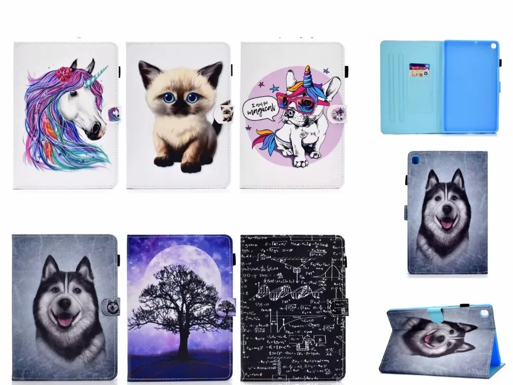 Чехол для планшета Funda для Galaxy Tab A 10,1 SM-T510 SM-T515 Smart Cover для samsung Tab A 10,1 PU кожаный чехол с принтом+ ручка