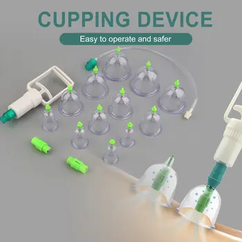 

12 Cupping Cups Chinese Medicine Vacuum Suction Cans For Vacuum Therapy Device Back Body Massage Cellulite Massager Health Care