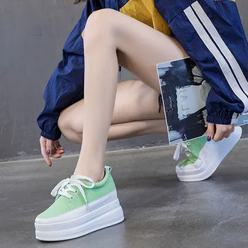 

Vulcanized shoes women 2020 spring and autumn increased canvas shoes wild breathable thick bottom casual sports women shoes FS-7