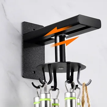

360° RotatableHanger Kitchen Wall Hook 360° Rotating Kitchenware Shovel Spoon Holder Hanger +Glue Storage 1 Set Of Screws