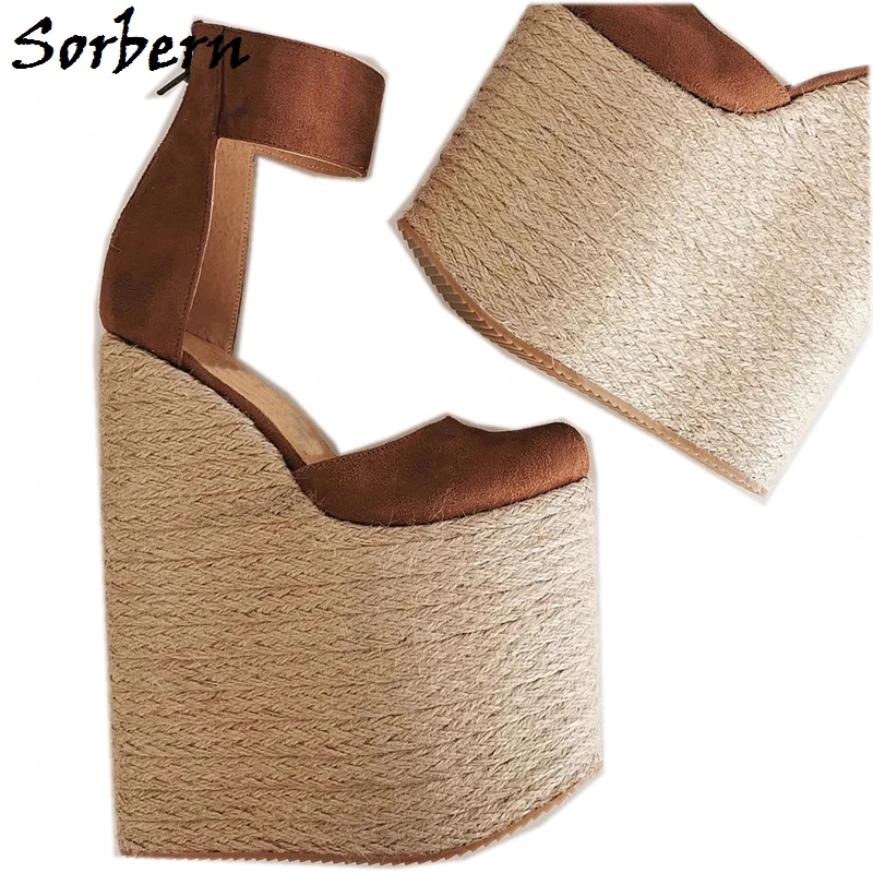 brown platform heel sandals