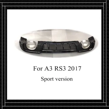 شراء 1 مجموعة الرياضة نسخة عالية الجودة اكسسوارات السيارات ل A3 RS3 2017 PP شفة موزع خلفي غطاء من الفولاذ المقاوم للصدأ