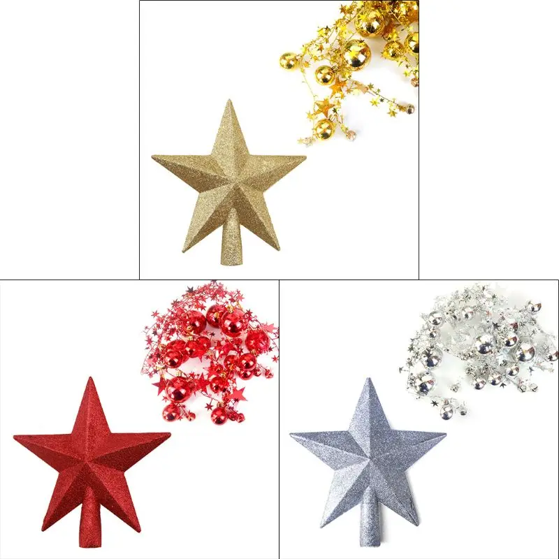 

Plastic Christmas Ball String Star Christmas Tree Topper Festive Christmas for christmas