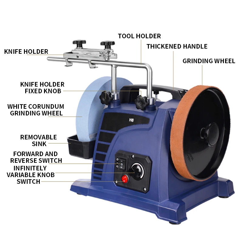 H8 8inch Low-Speed Water-Cooled Knife Sharpener For Household Woodworking Tools Engraving Knives Chisels Electric Knife Grinder 3