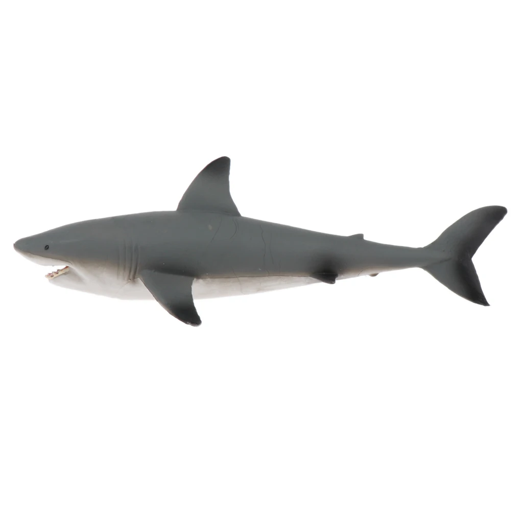 18cm Great White Shark Realistic Sea Animal Figure Solid Plastic Toy Model