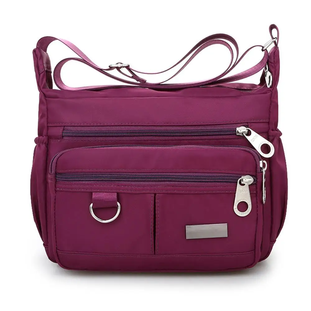 

Hot 2019 Female Casual Solid Color Waterproof Oxford Messenger Bag Women Multi Pocket Large Capacity Shoulder Crossbody Handbag