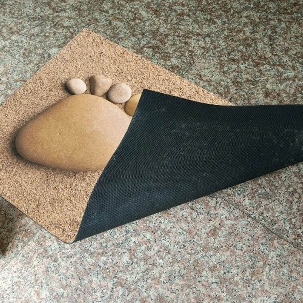 Резиновый коврик для пола 3D печать лодыжки 3 мм ультра-тонкий некарточный дверной водопоглощающий Противоскользящий изоляционный коврик для ванной комнаты