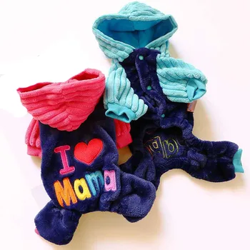 

Dog Warm Clothes Pets Outfits Chihuahua Dogs Jacket Puppy Sweater for Small Dogs Costumes Coat I Love Mama Papa Winter Inelastic