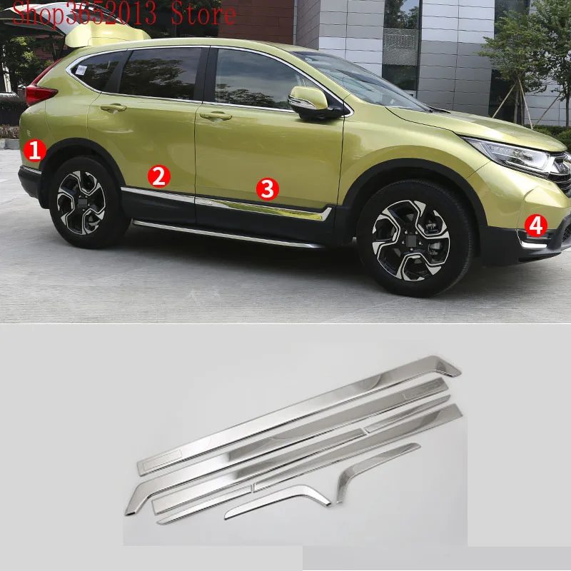 

ABS CHROME SIDE DOOR BODY MOLDING TRIM COVER LINE GARNISH STICKER ACCESSORIES 8PCS/SET FOR HONDA CRV CR-V 2017 2018
