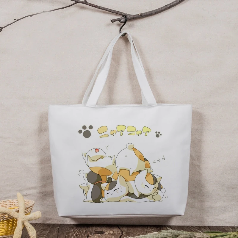 

Japan Anime Natsume Yuujinchou Natsume Cat Teacher Women Handbag Canvas shoulder bag Student bag for Teenager girls Designer