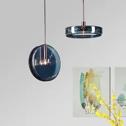Новый Креативный светодиодный подвесной светильник из голубого стекла, современный домашний Лофт, лампа для гостиной, прикроватные