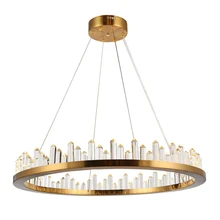 Короткий дизайн золотой хрустальный канделябр лампа из нержавеющей стали AC110V 220V блеск светодиодный столовая гостиная подвесные светильники